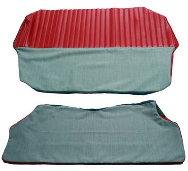 Sellerie de siège arrière pour Volvo 544A 1958-60 rouge/gris Option 1