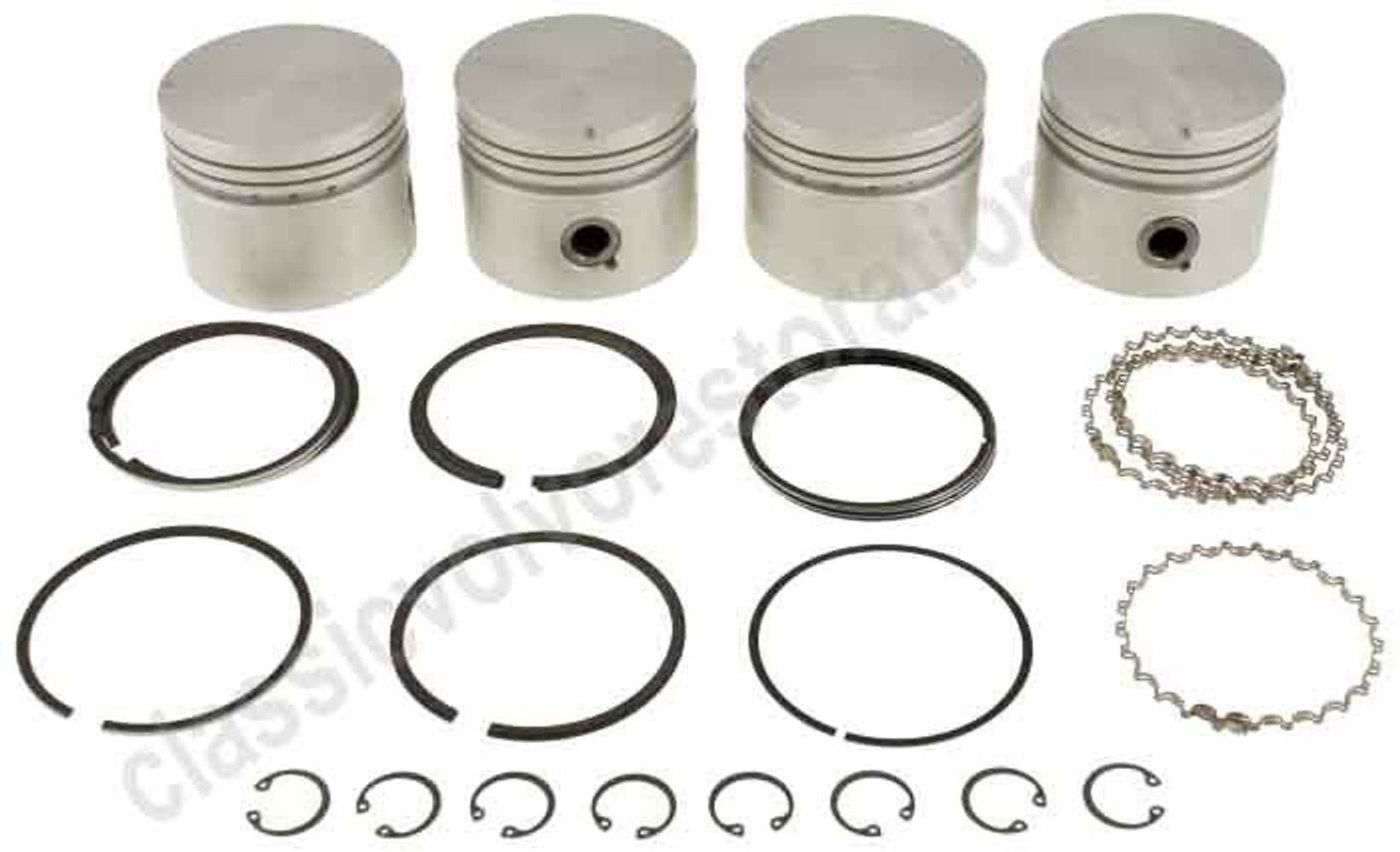 Jeu de pistons (4 pièces) avec segments pour Volvo B20, B30 - 1973 Standard — bild 2 av 2