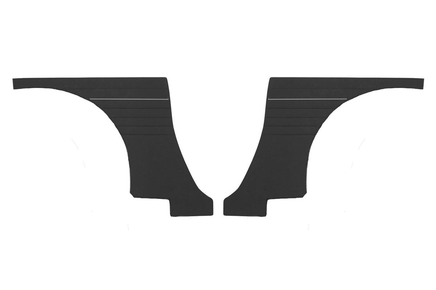 Panneaux latéraux arrière noirs pour Volvo 1800S, 1800E (1964-1971).