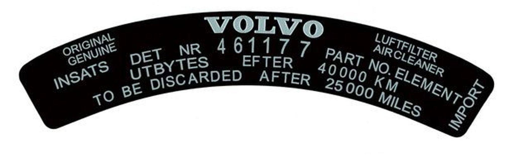 Décalcomanie Filtre à air B30 72-75 (461177)