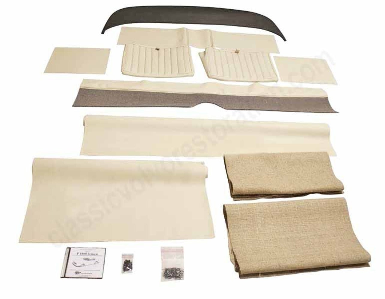 Ensemble de sellerie pour sièges arrière Volvo 1800 (1961-1962), blanc
