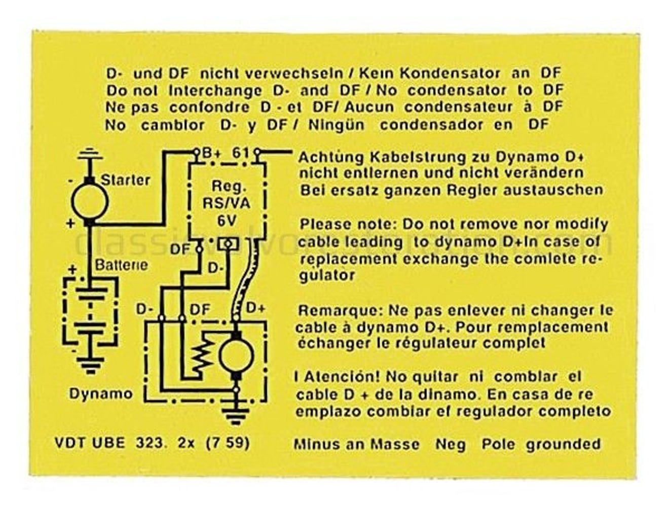Relais de charge autocollant 6V — bild 2 av 2
