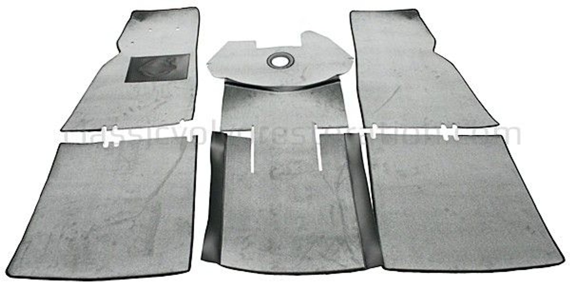 Jeu de tapis gris textile