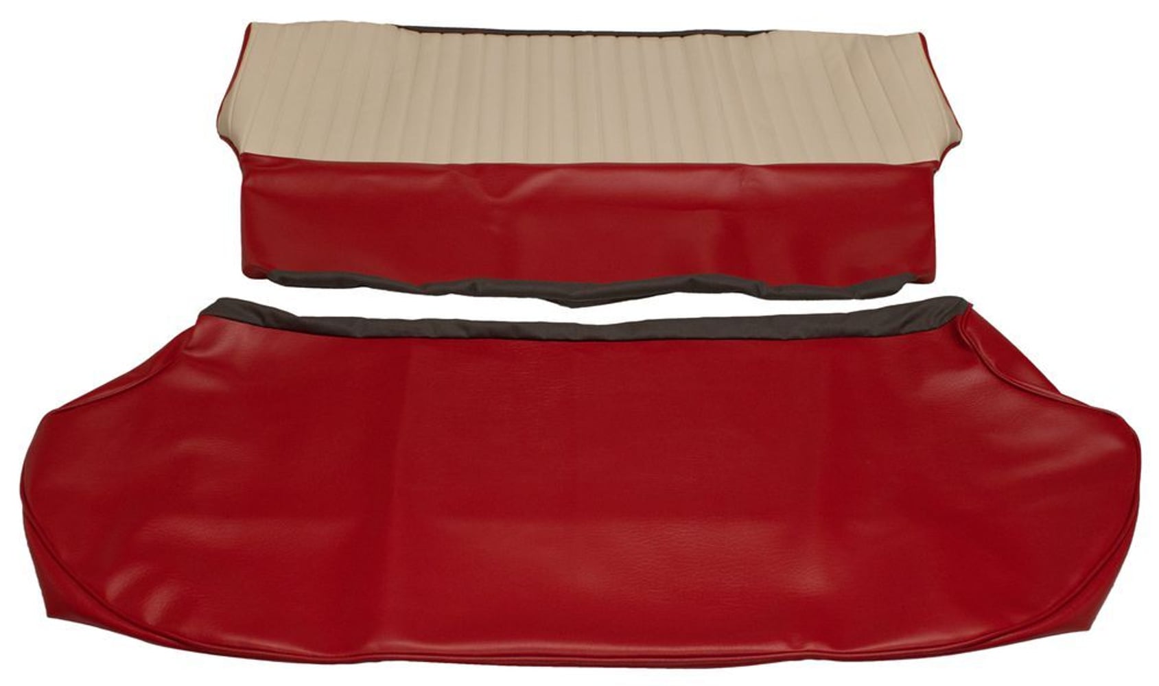 Garniture de siège arrière pour Volvo Amazon 4 portes 1959-60 Export rouge/beige