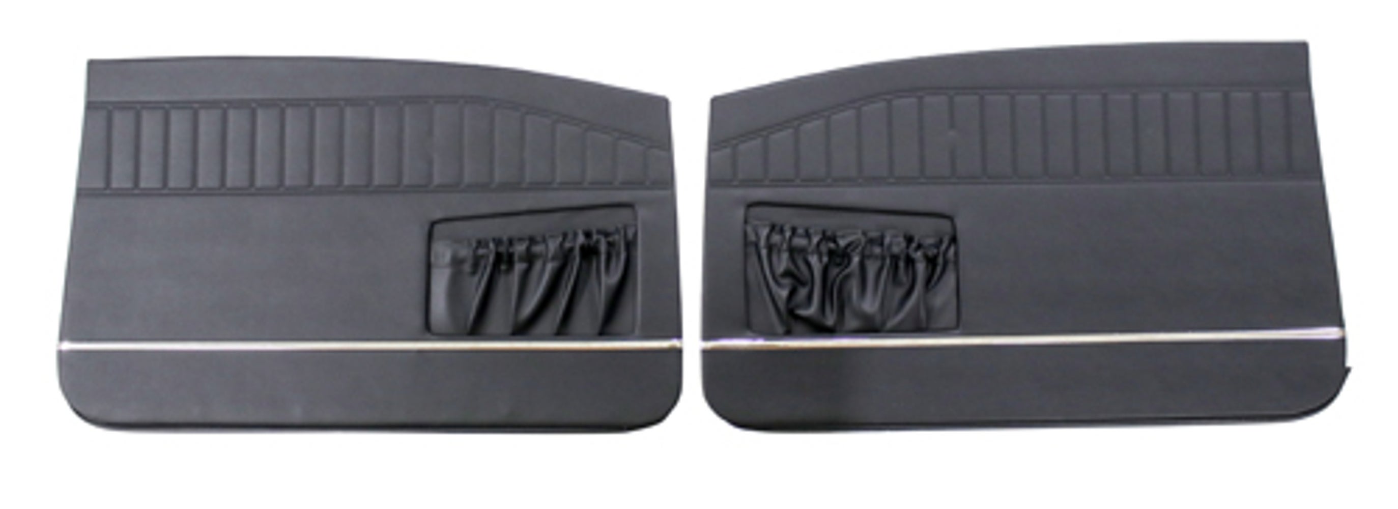 Panneaux de porte avant pour Volvo Amazon 2 portes 1965, noirs, avec large baguette chromée — bild 2 av 2