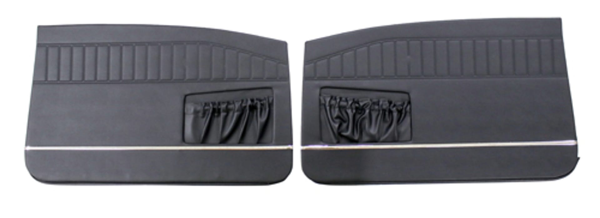 Panneaux de porte avant pour Volvo Amazon 2 portes 1965, noirs, avec large baguette chromée — bild 2 av 2
