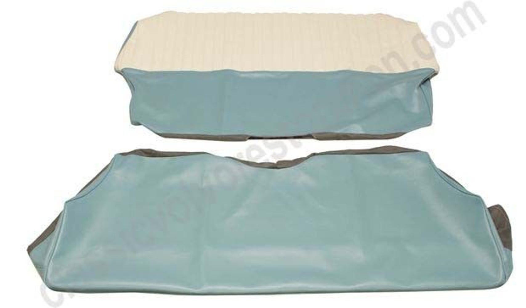 Garniture de siège arrière pour Volvo PV544 1958-60 US bleu/beige Alt. 1