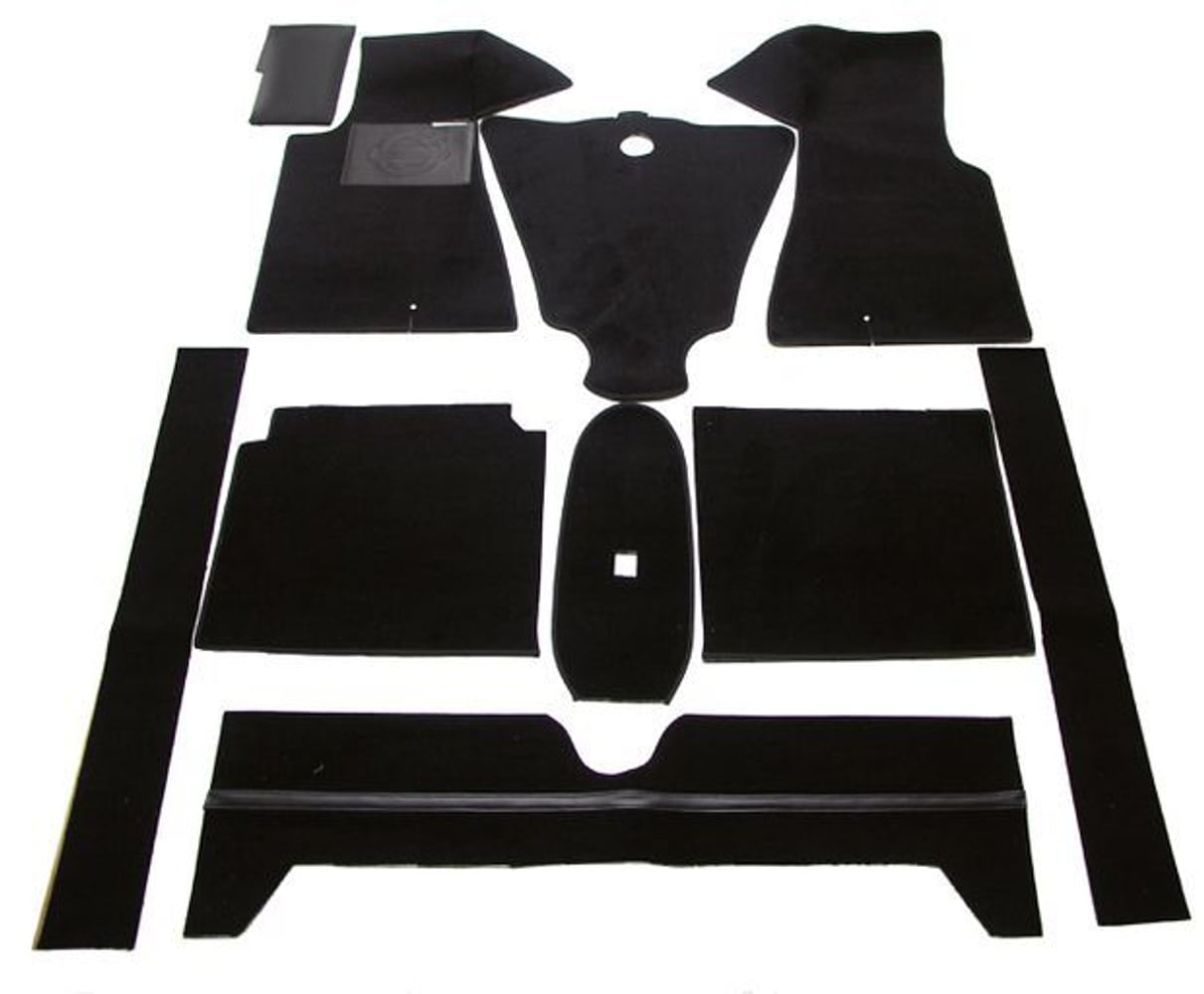 Jeu de tapis noir textile