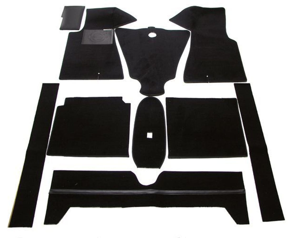 Jeu de tapis noir textile