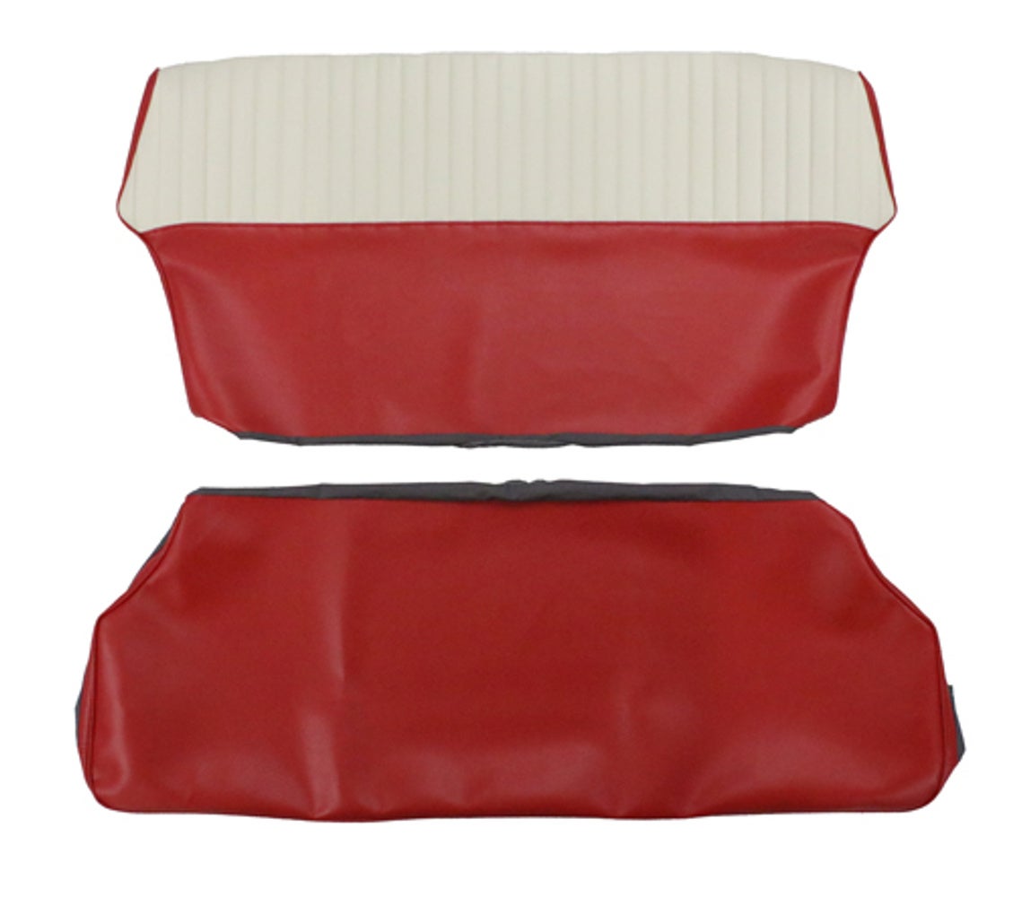 Sellerie de siège arrière pour Volvo PV544 1958-60 Export rouge/beige Option 2