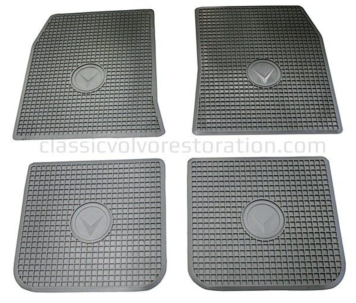 Jeu de tapis caoutchouc gris