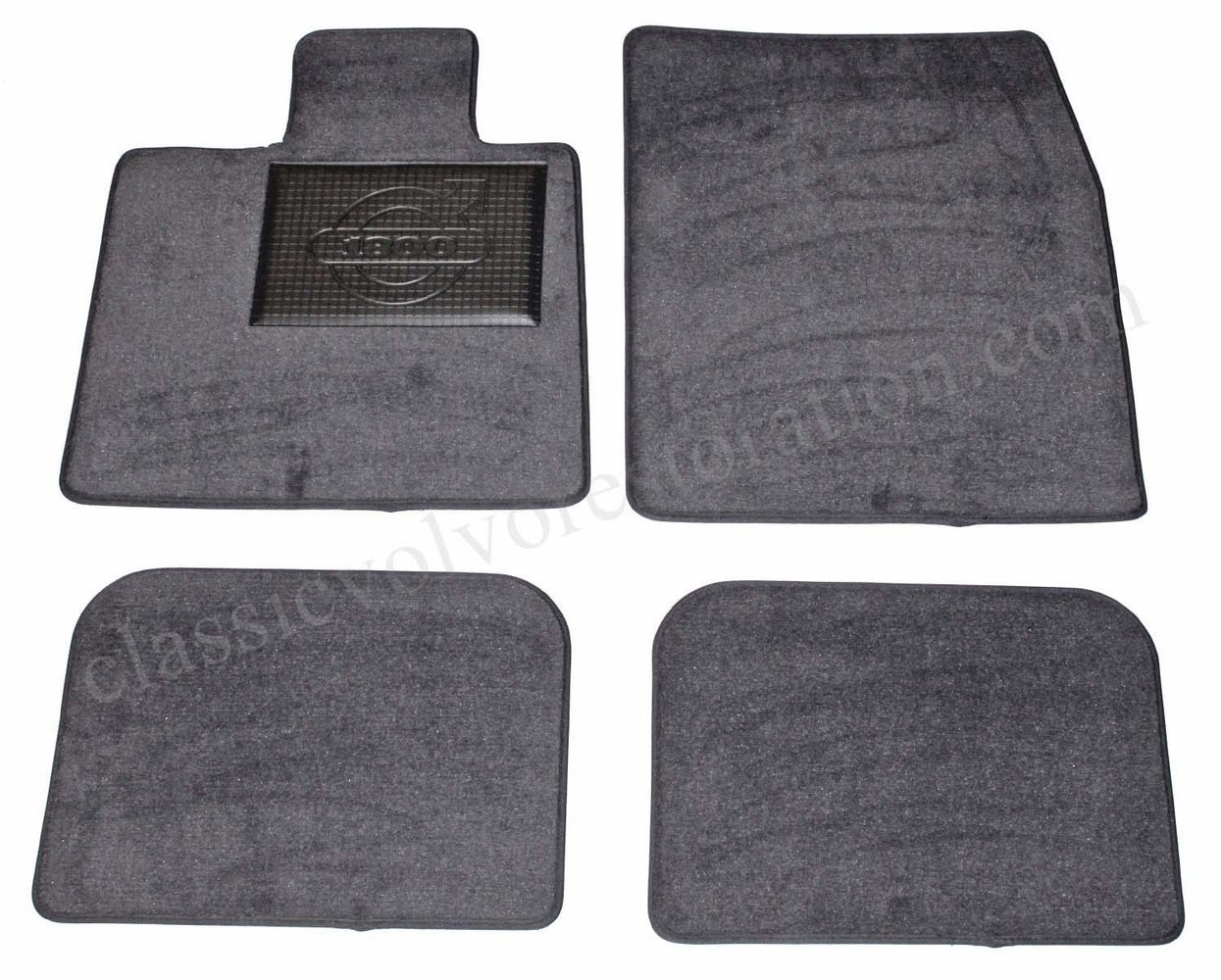 Jeu de tapis gris textile