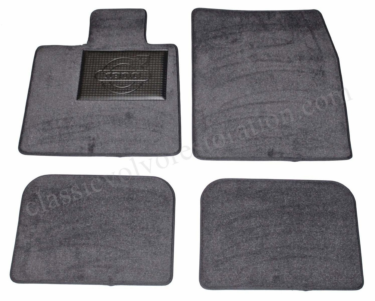 Jeu de tapis gris textile