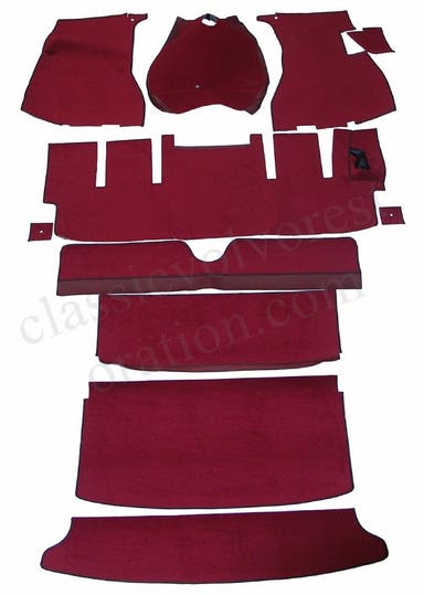 Jeu de tapis pour Volvo 1800E -71, rouge (conduite à droite)