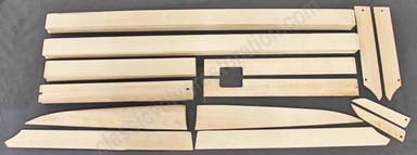 Aménagement de coffre à lattes en bois pour Volvo Duett