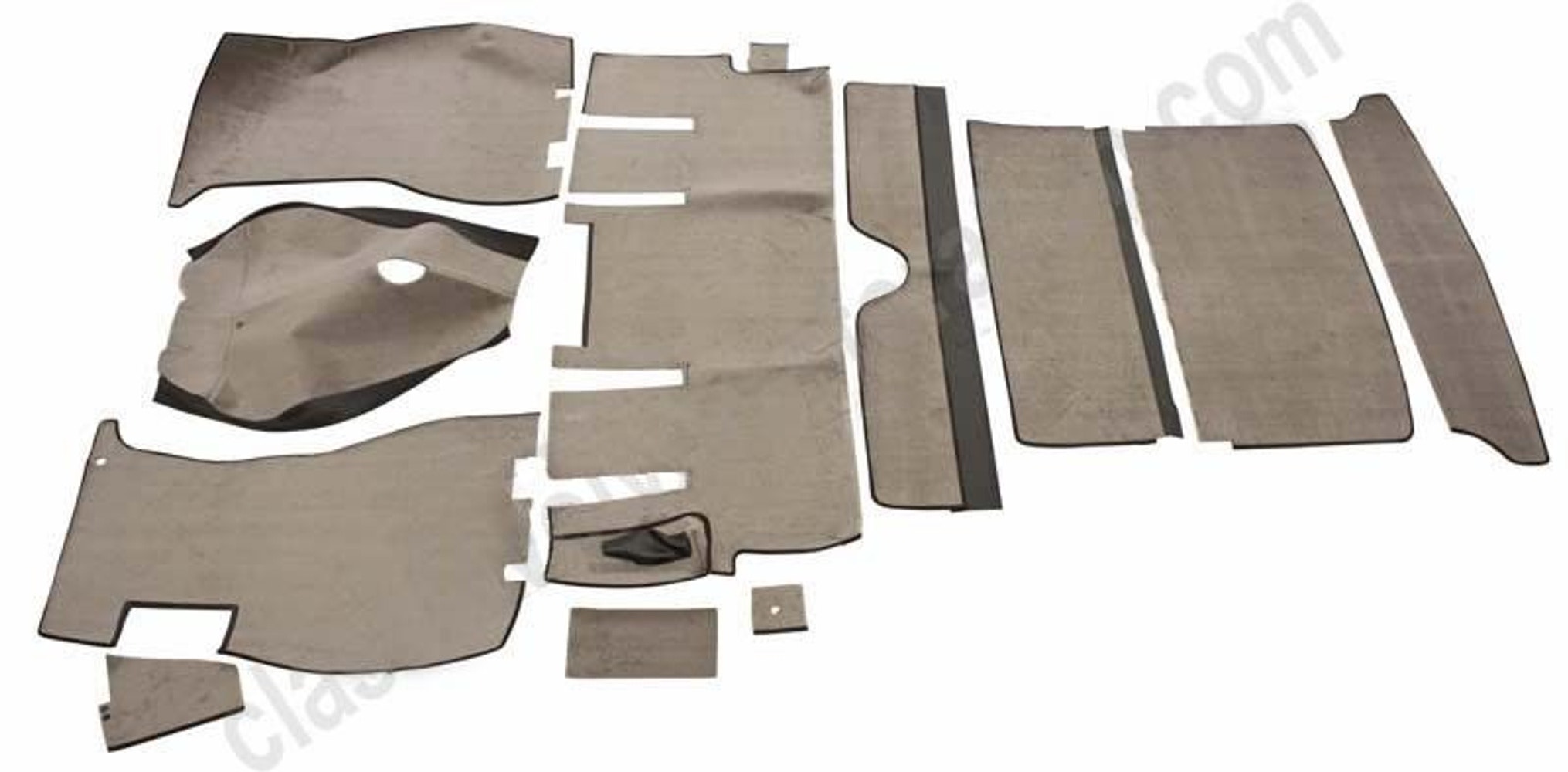 Jeu de tapis gris textile