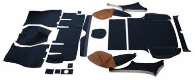 Jeu de tapis pour Volvo 1800ES, tissu bleu/marron