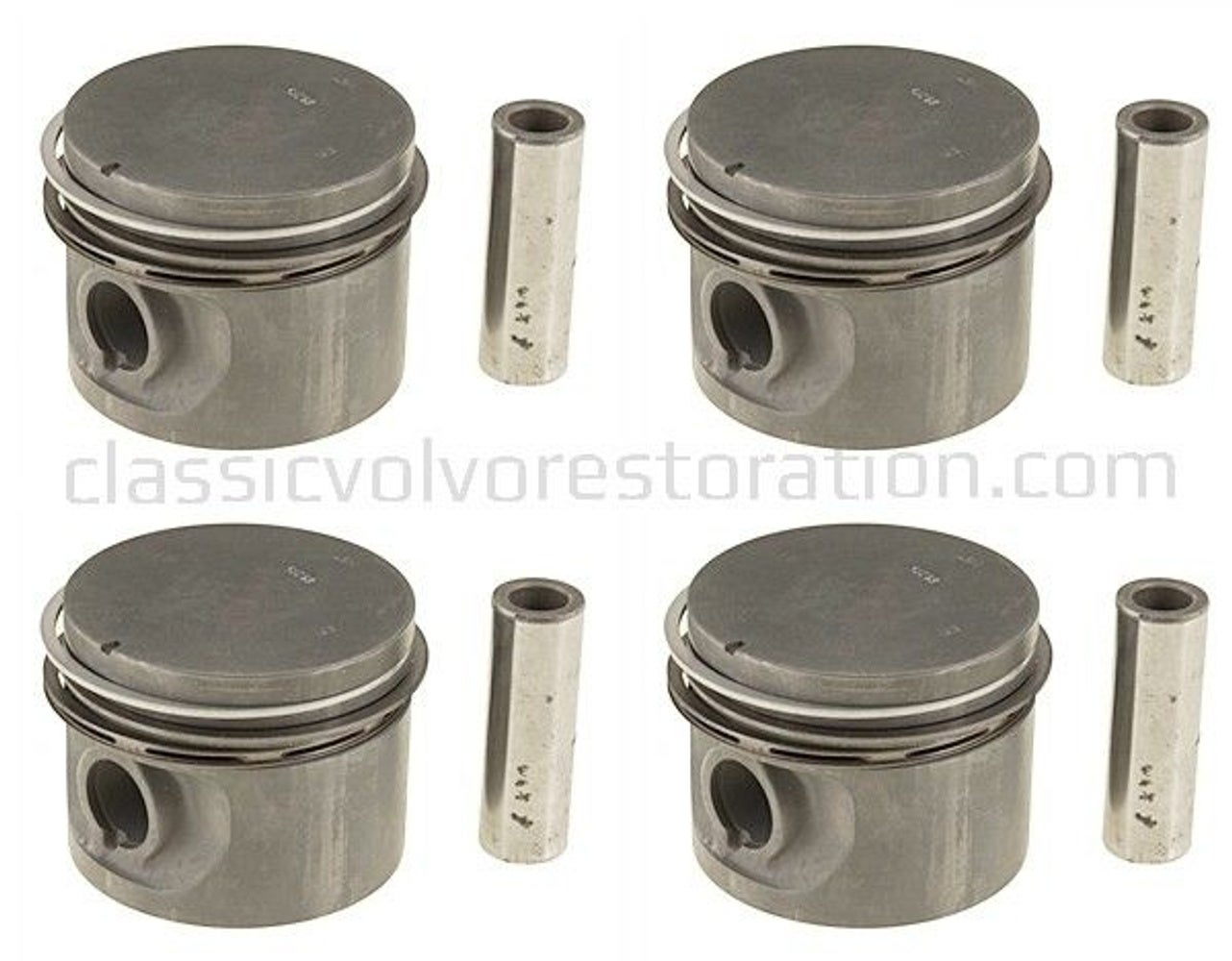 Jeu de pistons (4 pièces) avec segments pour Volvo B19, B20, B30 1974- 0,015" — bild 2 av 2