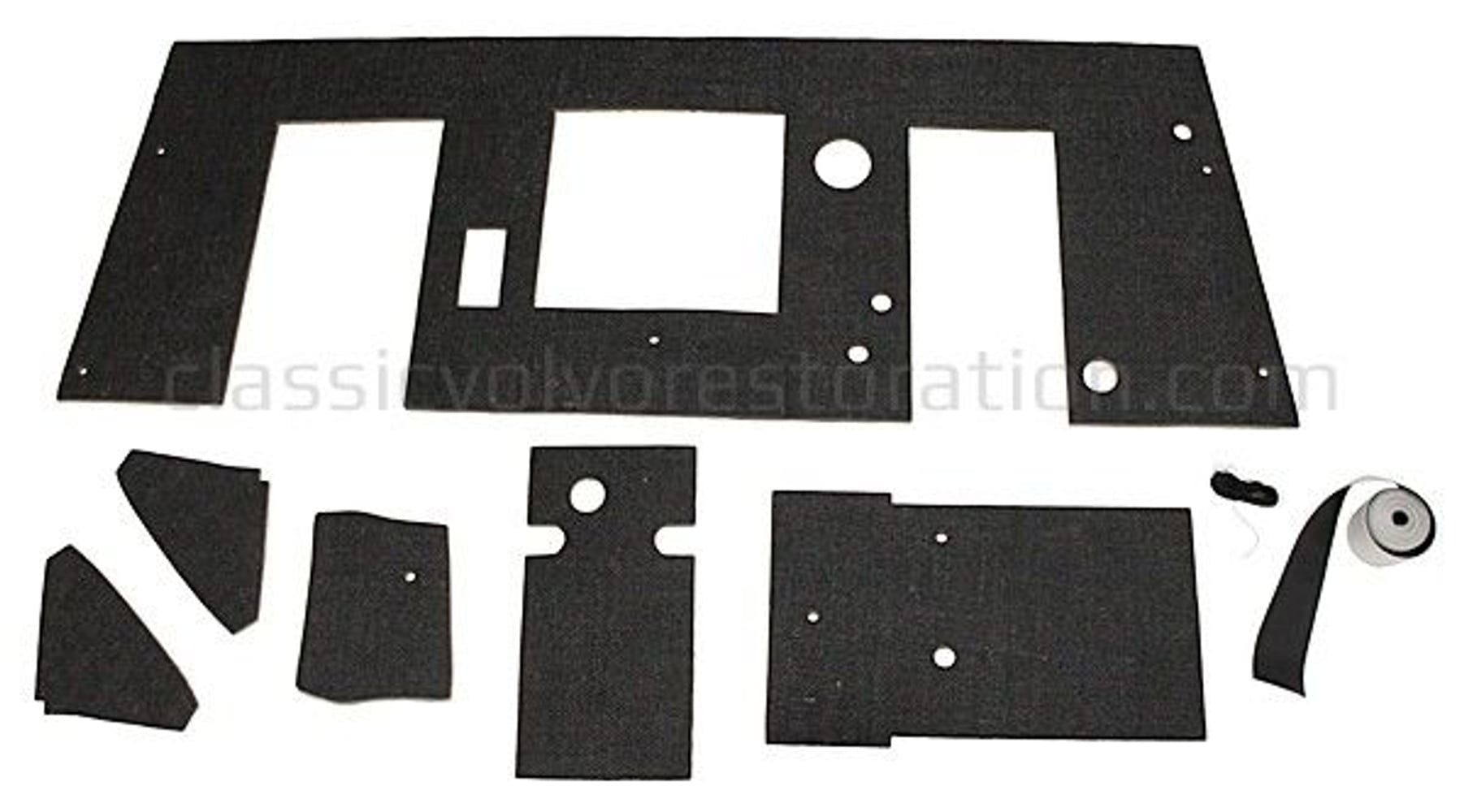 Tapis Torpedo pour Volvo Amazon 1965-70 noir