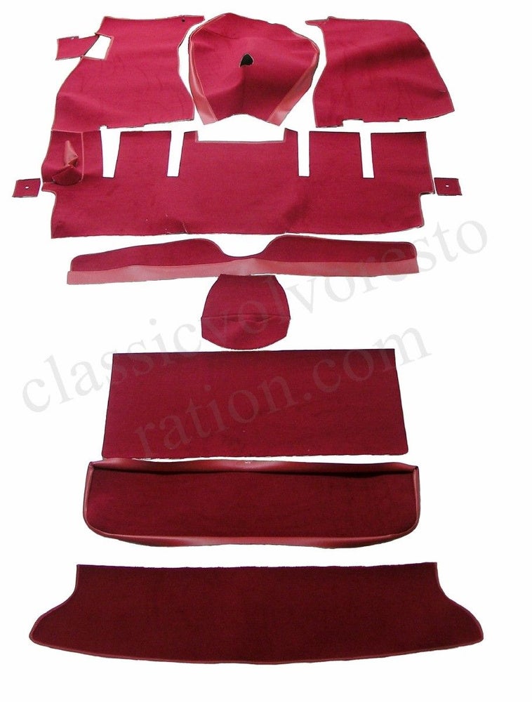 Jeu de tapis pour Volvo 1800E 1972, en tissu rouge