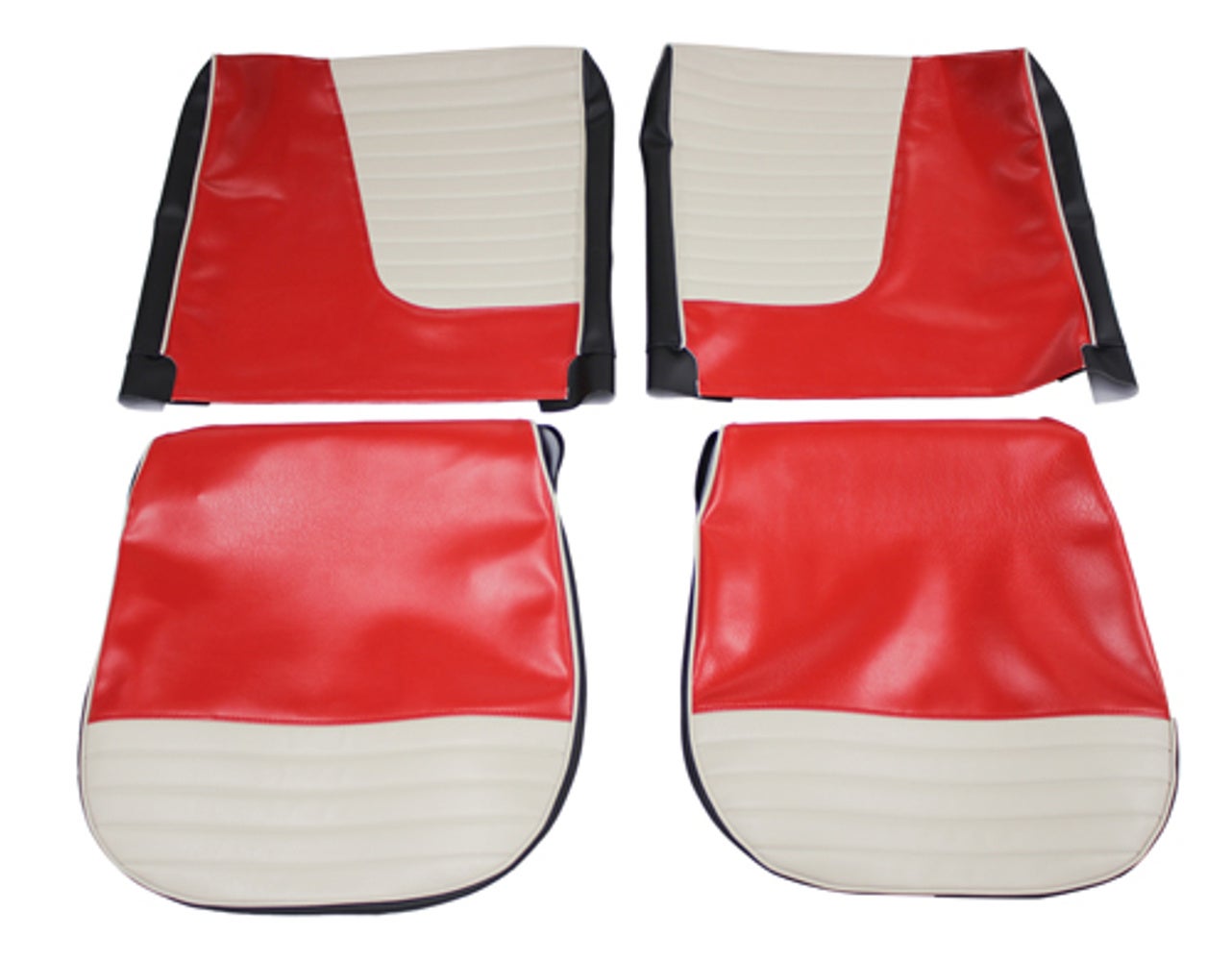 Sellerie des sièges avant pour Volvo PV444L 1957-58 (États-Unis), rouge/beige/noir