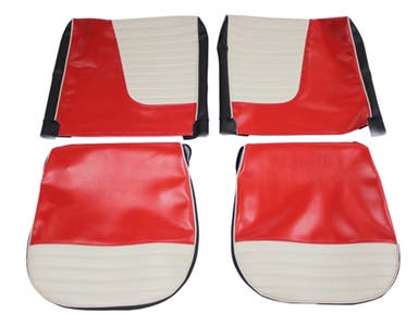 Sellerie des sièges avant pour Volvo PV444L 1957-58 (États-Unis), rouge/beige/noir