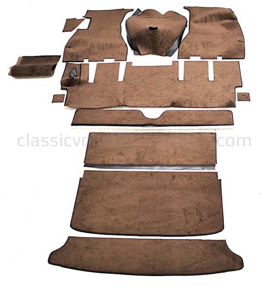 Jeu de tapis pour Volvo 1800E -71, marron/noir