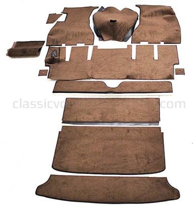 Jeu de tapis pour Volvo 1800E -71, marron/noir