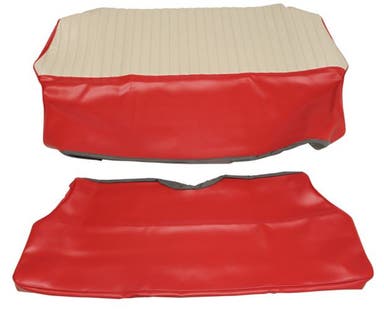 Sellerie de siège arrière pour Volvo 544A 1958-60 Export rouge/beige Option 1