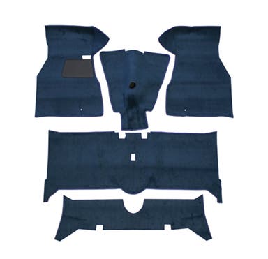 Jeu de tapis pour Volvo 140 de 1972, en tissu bleu