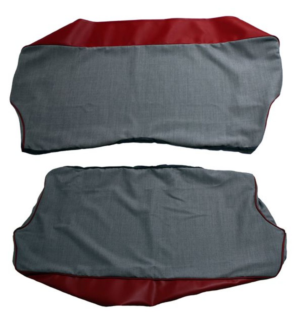 Garniture de siège arrière pour Volvo PV544A 1958-60 rouge/gris Alt.1