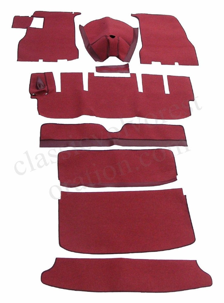Jeu de tapis pour Volvo 1800S 1964-68, en tissu rouge