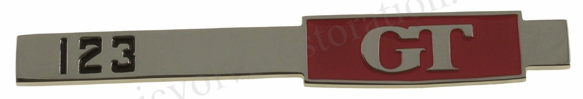 Emblème "123 GT" coffre