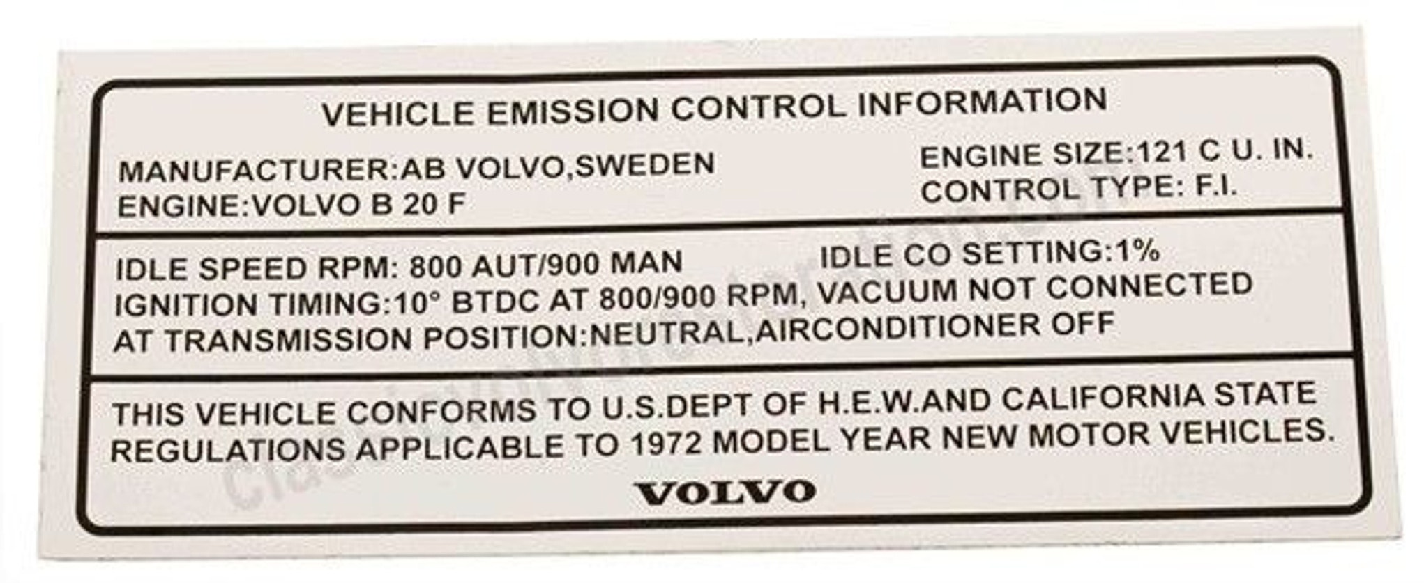 Décalcomanie émission véhicule