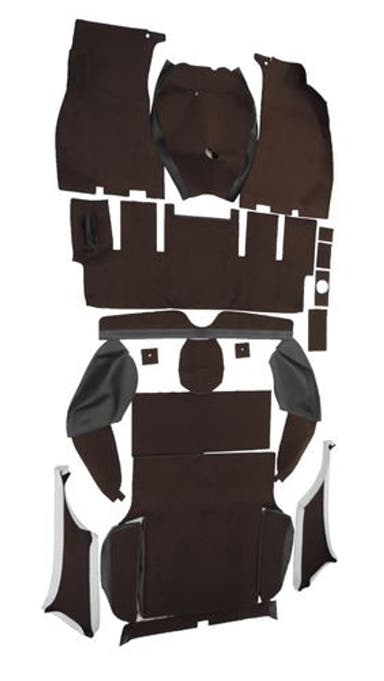 Jeu de tapis pour Volvo 1800ES, textile marron/noir
