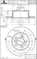 Disque de frein avant pour Volvo 140 1967-74, 164 1969-70 (Fabriqué en Europe) — bild 3 av 3