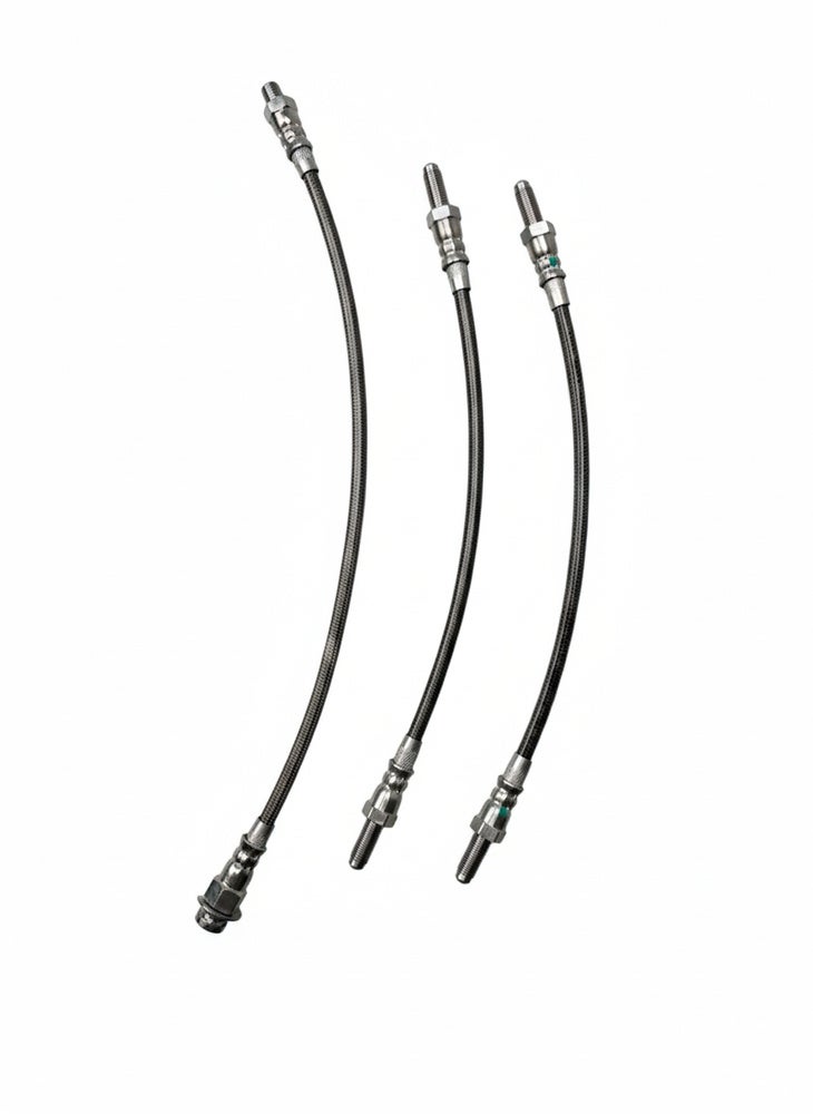 Kit de flexibles de frein pour Volvo Amazon B18, 1965-68, tressés métalliques — bild 2 av 2