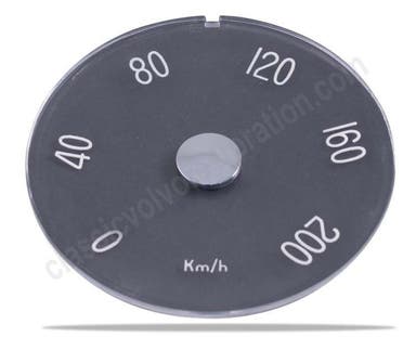 Verre de compteur de vitesse pour Volvo 1800 (km/h), 1961-1969