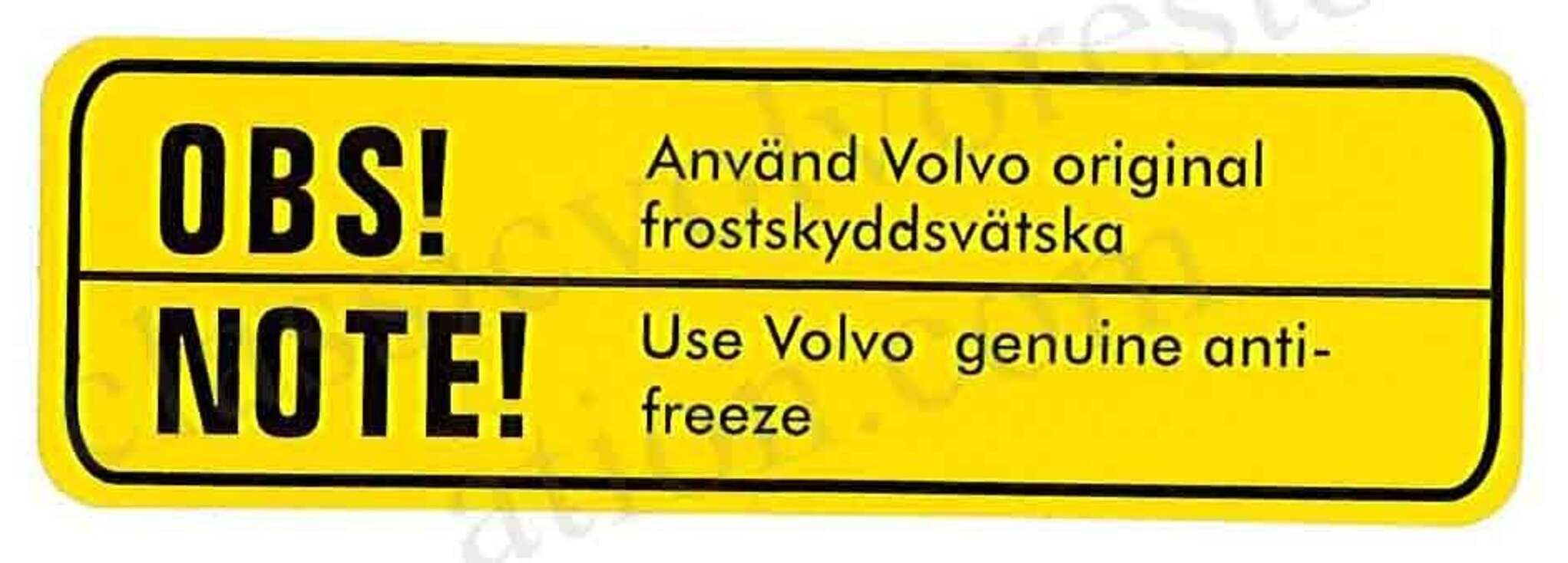 Décalcomanie radiateur Volvo B18