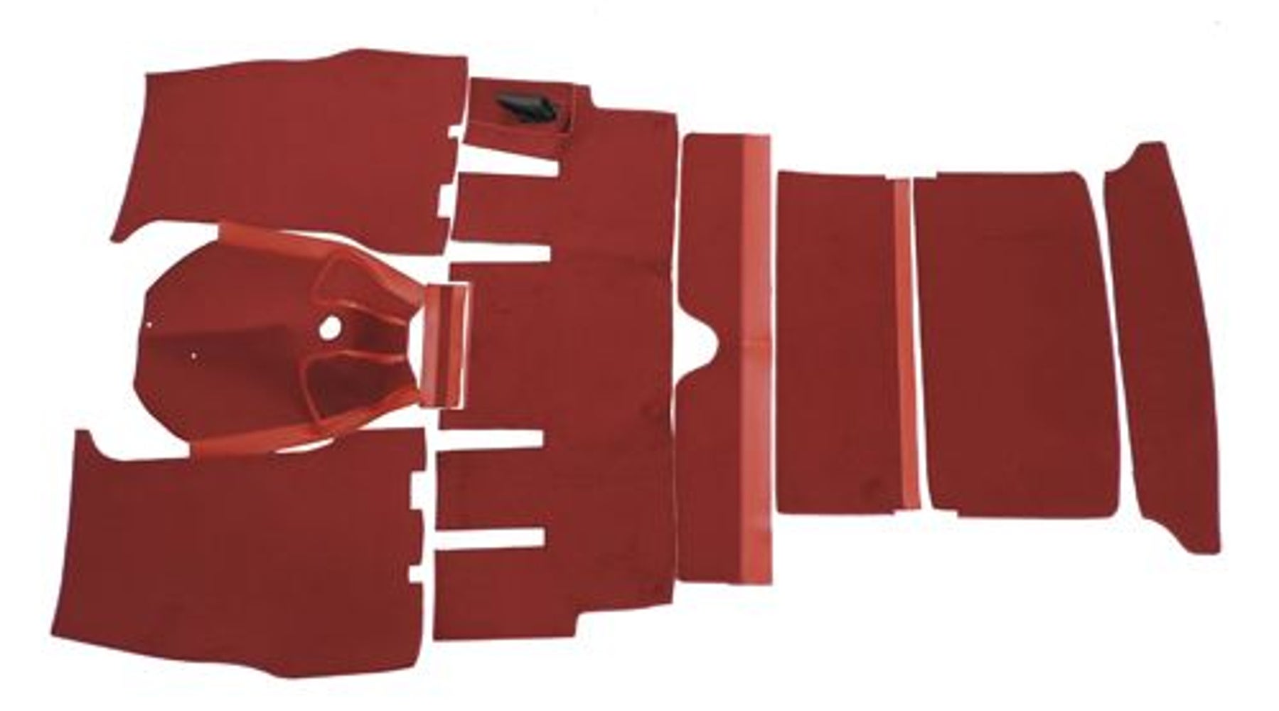Jeu de tapis pour Volvo 1800S, textile rouge (conduite à droite)