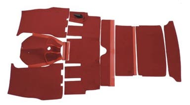 Jeu de tapis pour Volvo 1800S, textile rouge (conduite à droite)
