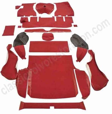 Jeu de tapis 1800 ES rouge textile