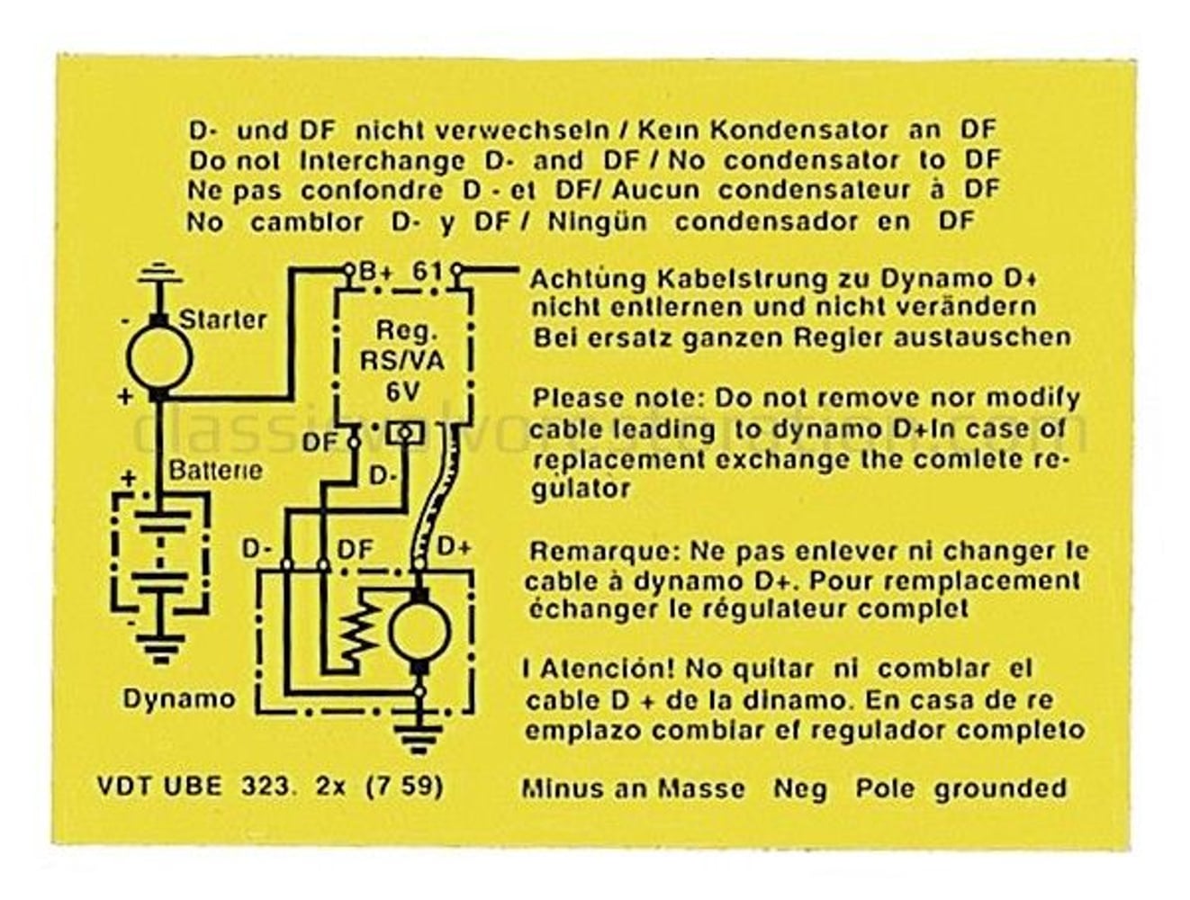 Relais de charge autocollant 6V — bild 2 av 2