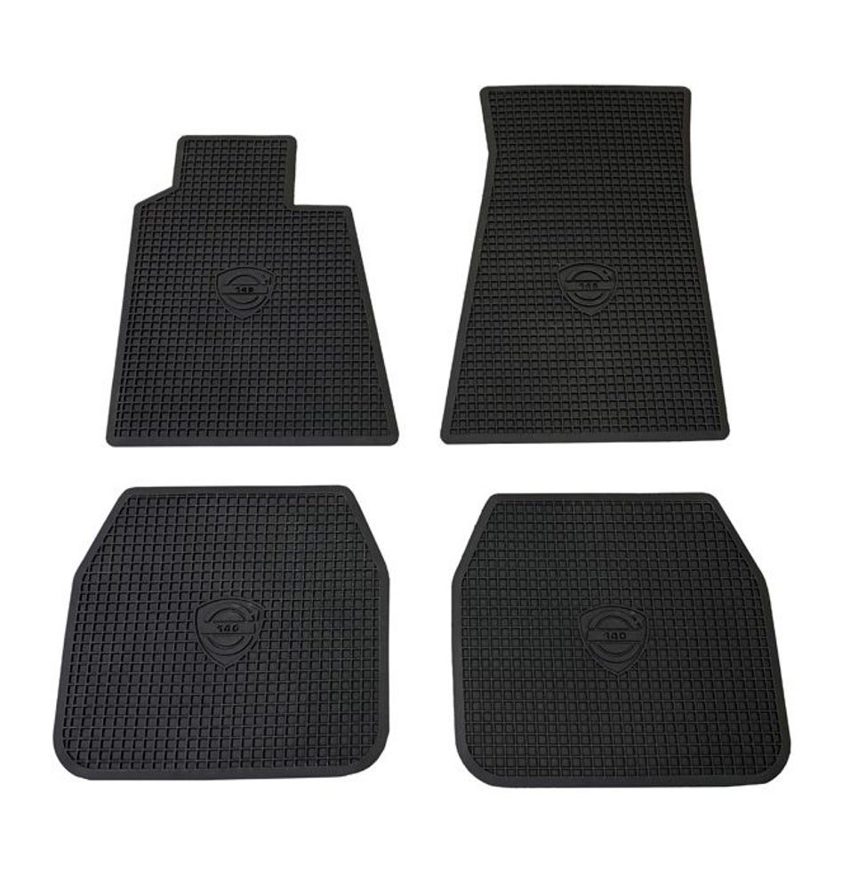 Jeu de tapis de sol en caoutchouc noir pour Volvo 140 (1972). — bild 1 av 2