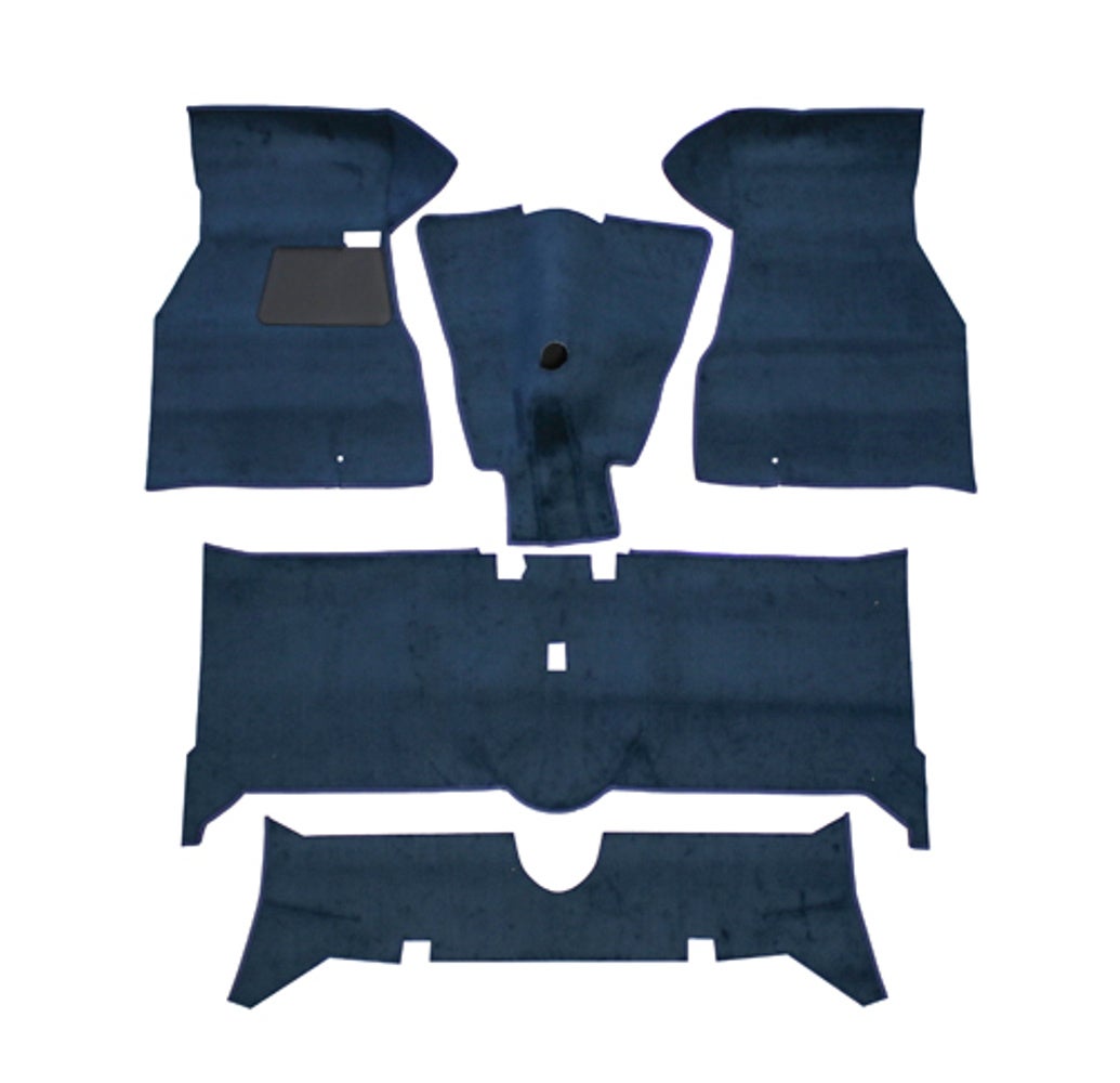 Jeu de tapis bleu textile