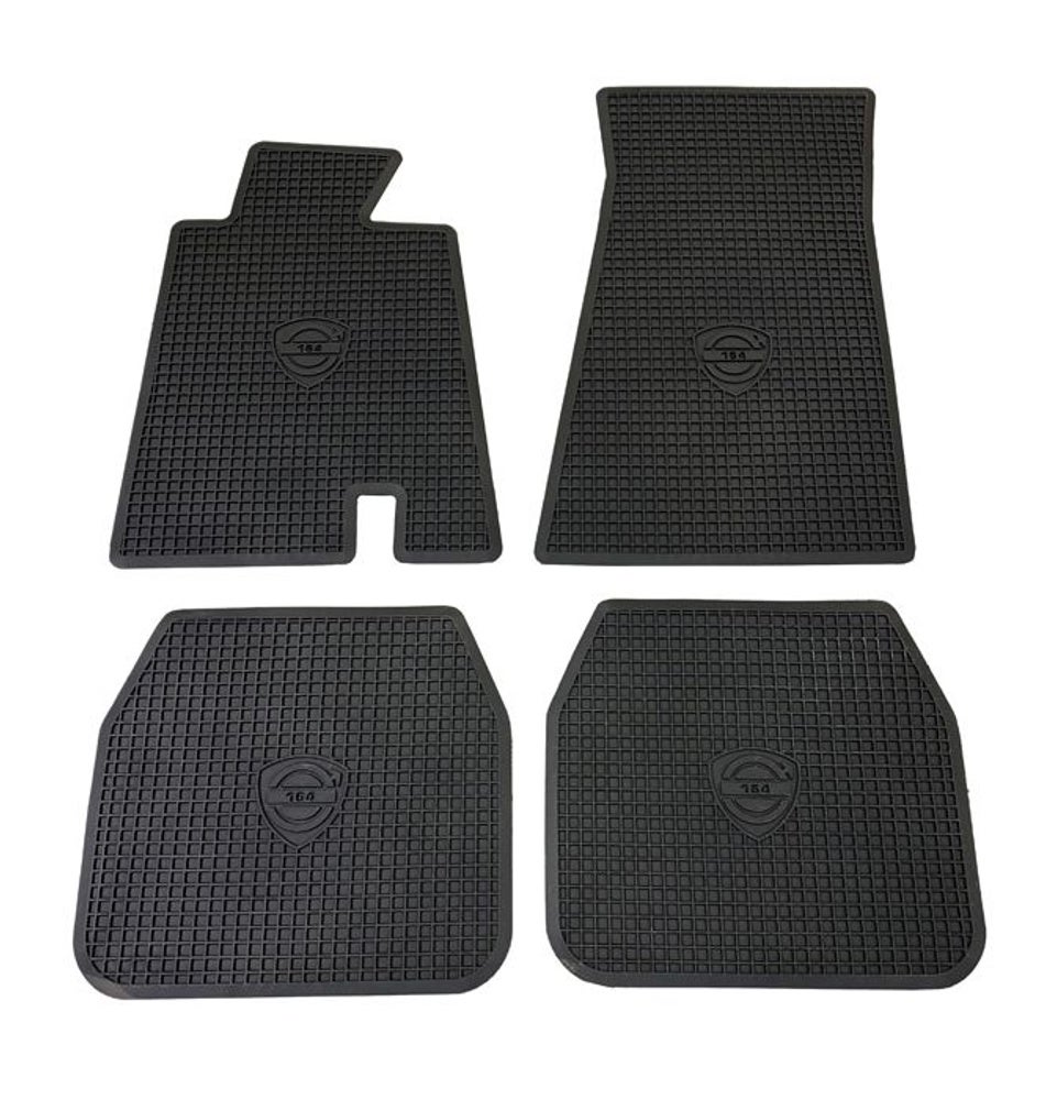 Jeu de tapis de sol en caoutchouc noir pour Volvo 164 (1968-1971).