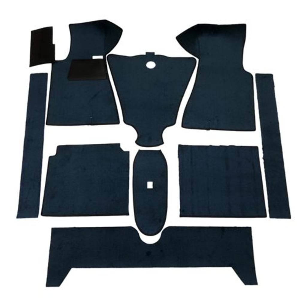 Jeu de tapis bleu textile