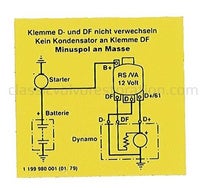 Décalcomanie relais charge 12V