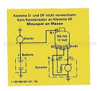 Décalcomanie relais charge 12V