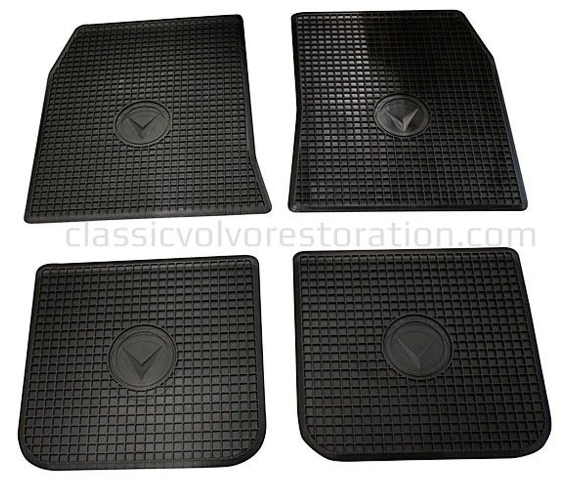 Ensemble de tapis et accessoires pour Volvo Amazon 1962-70, en caoutchouc noir